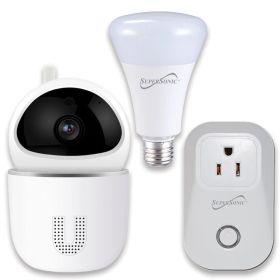 Supersonic 3-Pc. Smart Home Starter Kit with WiFi enabled: HD Camera, Plug, & Bulb Supersonic 3-Pc. Smart Home Starter Kit with WiFi enabled: HD Camera, Plug, & Bulb