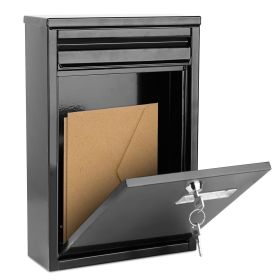 Lockable Wall Mount Mailbox - Galvanized Iron, 2 Keys - Secure Letter Post Box for Home & Office Lockable Wall Mount Mailbox - Galvanized Iron, 2 Keys - Secure Letter Post Box for Home & Office